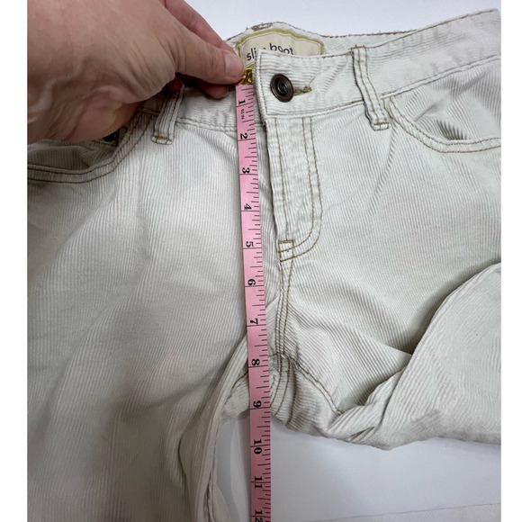 Loft Mid Rise Flap Pocket White Stretch Slim Boot Micro Corduroy Women's Pant 6P - Picture 7 of 10